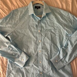 Sky Blue Checkered Dress Shirt